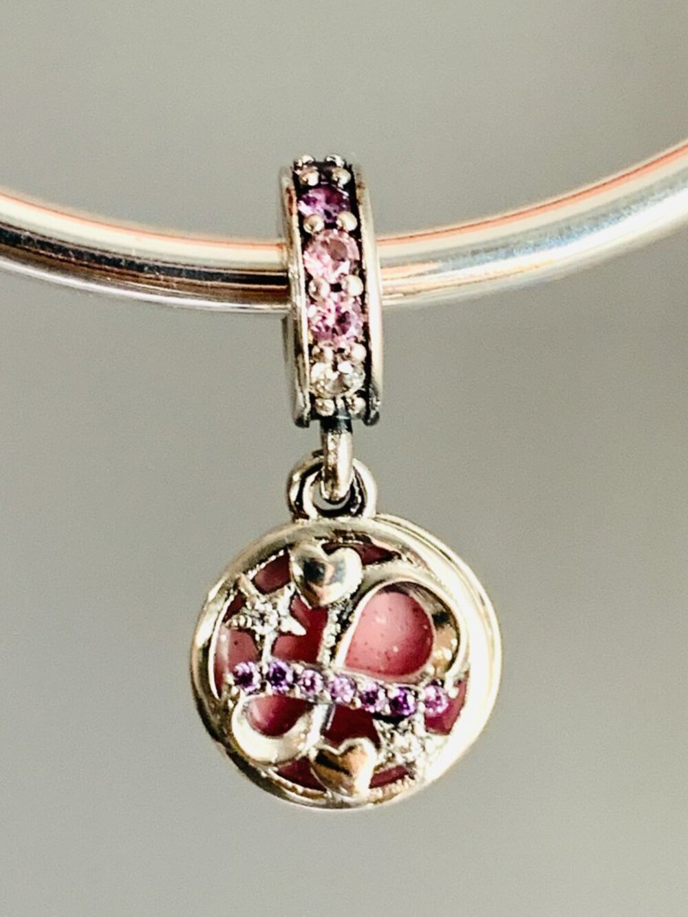NEW Pandora Infinity Hearts and Stars Dangle Charm / Pandora Silver Charms
